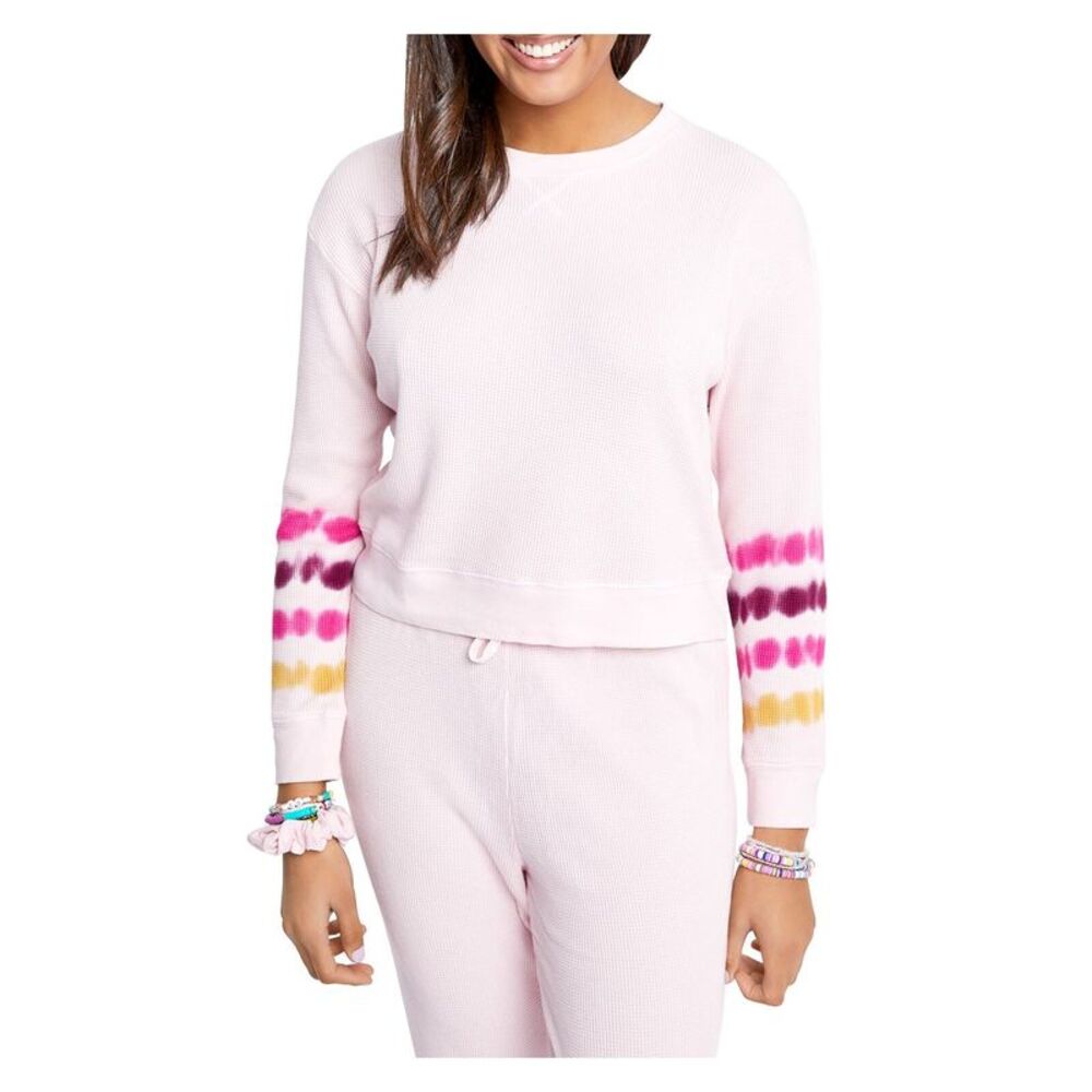 NWT SUNDOWN BY SPLENDID Womens Pink Long Sleeve Crew Neck Top XS